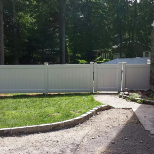 Installed White Fence