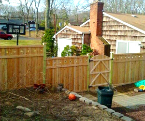 Custom Cedar Fence In Yard